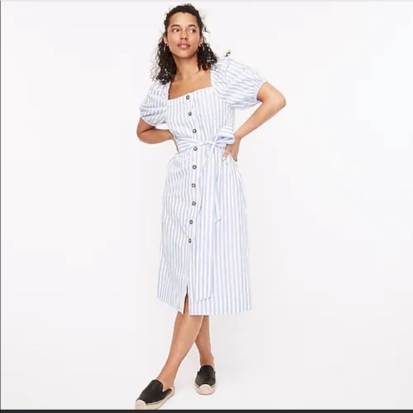 J Crew Harborfront Dress Carol Strip Size M - Picture 2 of 4